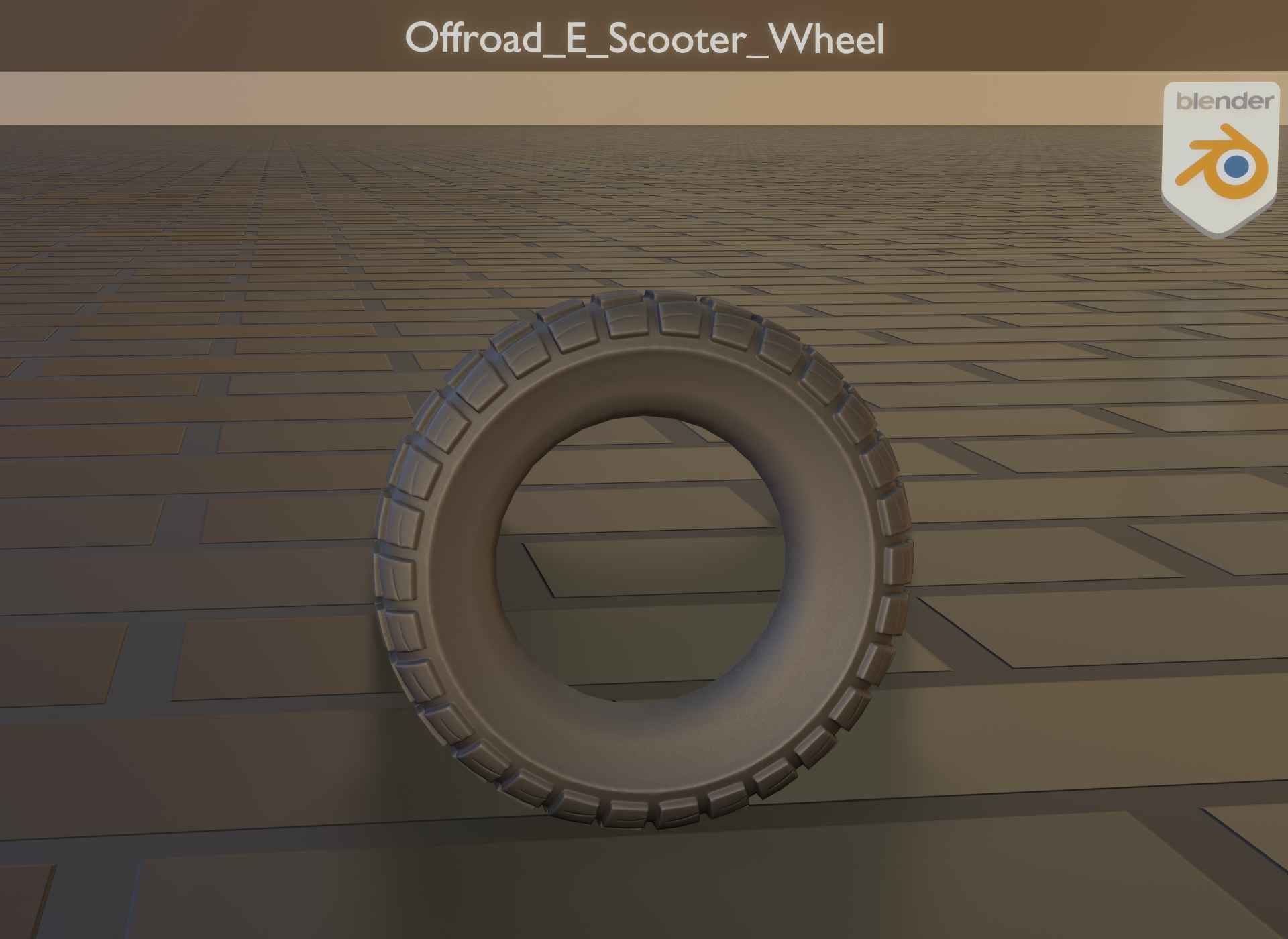  Low-Poly Offroad E-Scooter Wheel Low-poly 3D model_28