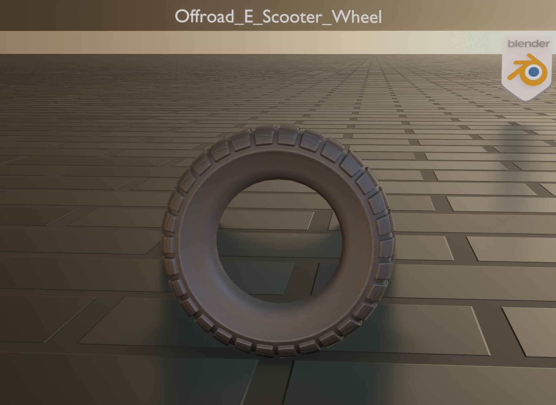  Low-Poly Offroad E-Scooter Wheel Low-poly 3D model_64