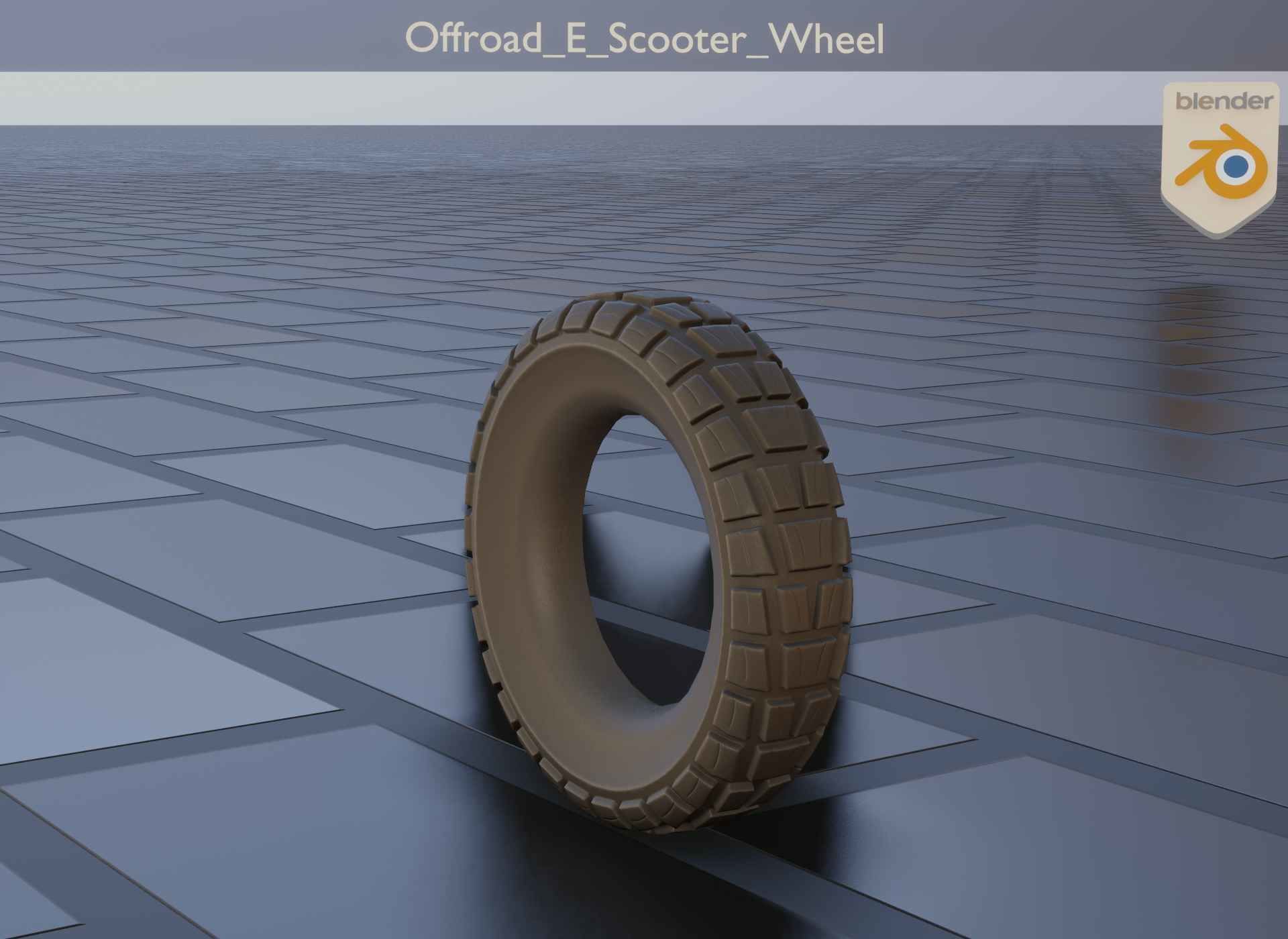  Low-Poly Offroad E-Scooter Wheel Low-poly 3D model_12