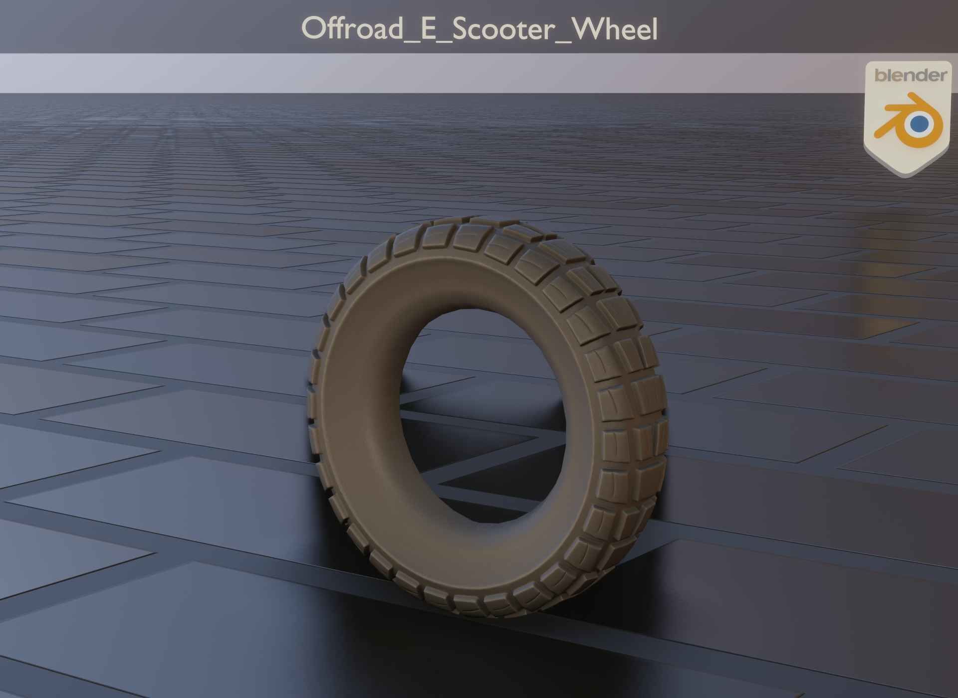  Low-Poly Offroad E-Scooter Wheel Low-poly 3D model_17