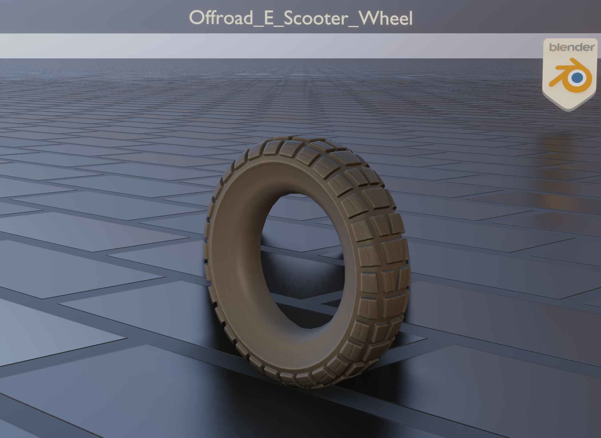  Low-Poly Offroad E-Scooter Wheel Low-poly 3D model_14
