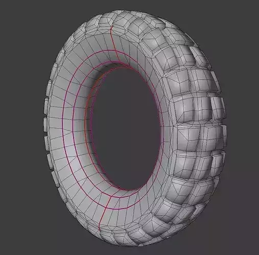 Low-Poly Offroad E-Scooter Wheel Low-poly 3D model 2