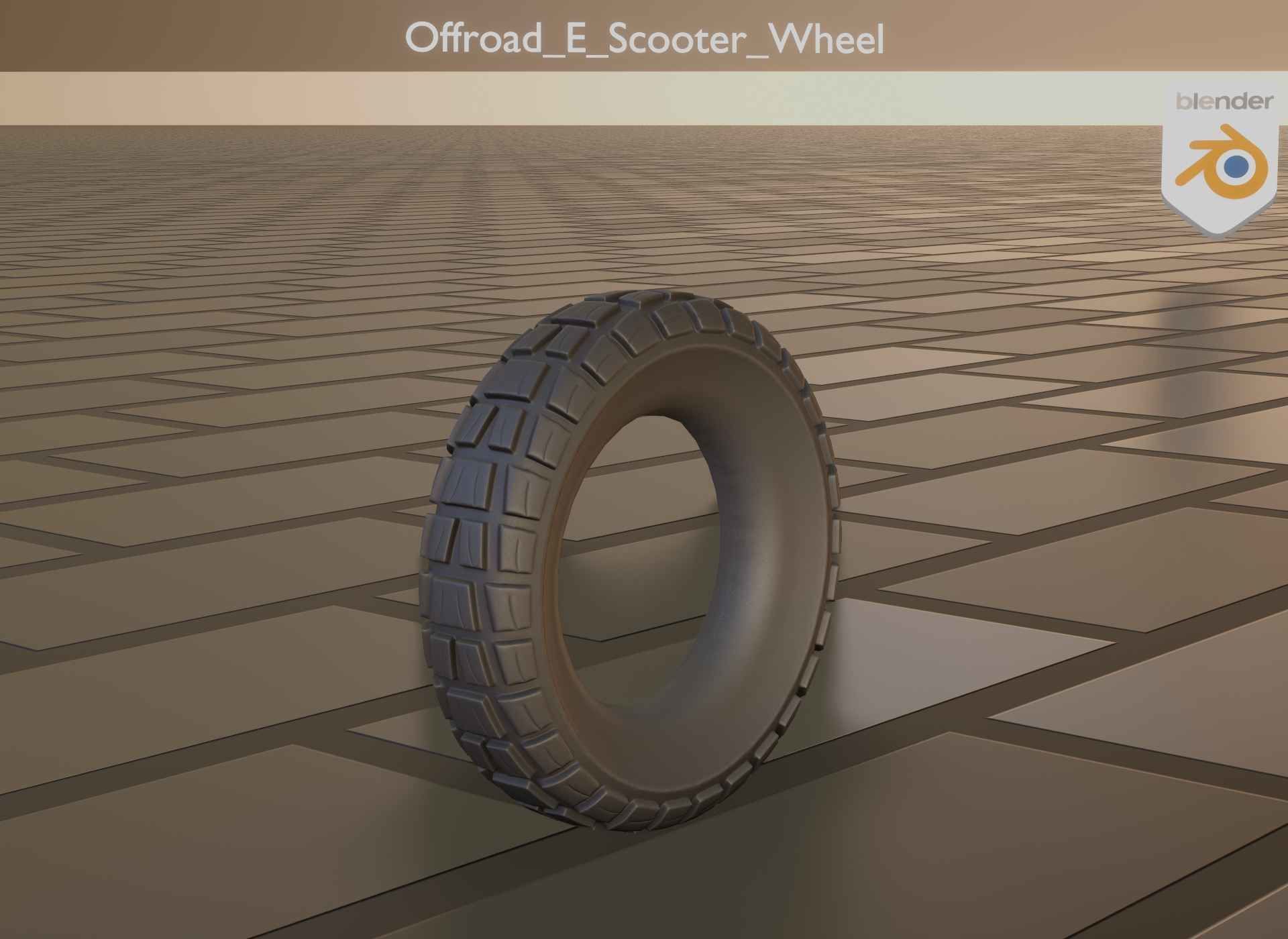  Low-Poly Offroad E-Scooter Wheel Low-poly 3D model_36