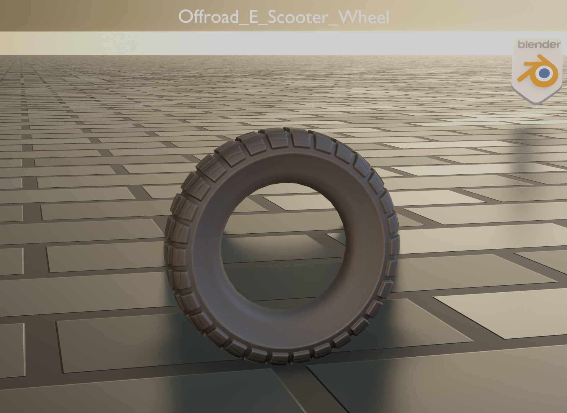  Low-Poly Offroad E-Scooter Wheel Low-poly 3D model_68