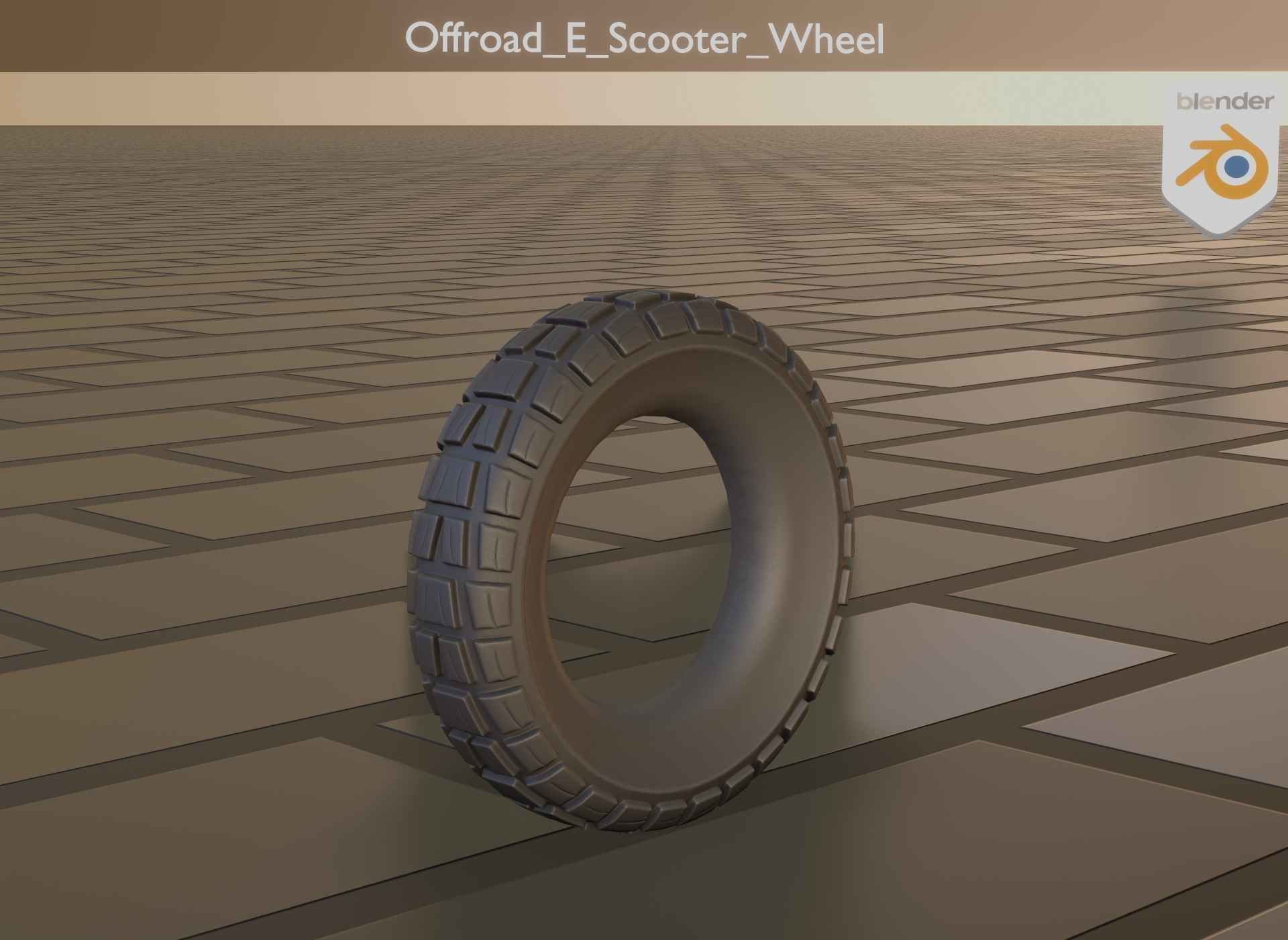  Low-Poly Offroad E-Scooter Wheel Low-poly 3D model_35