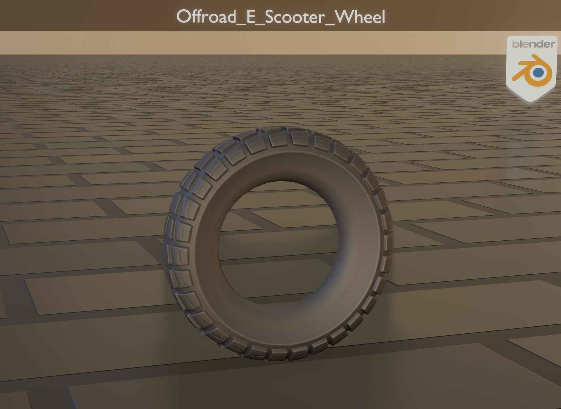  Low-Poly Offroad E-Scooter Wheel Low-poly 3D model_30