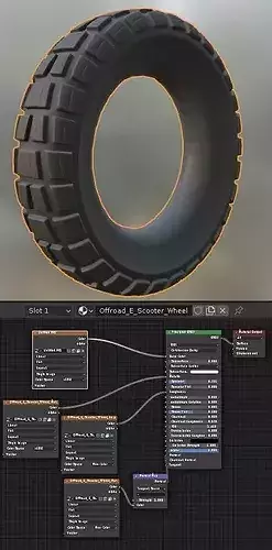Low-Poly Offroad E-Scooter Wheel Low-poly 3D model 4