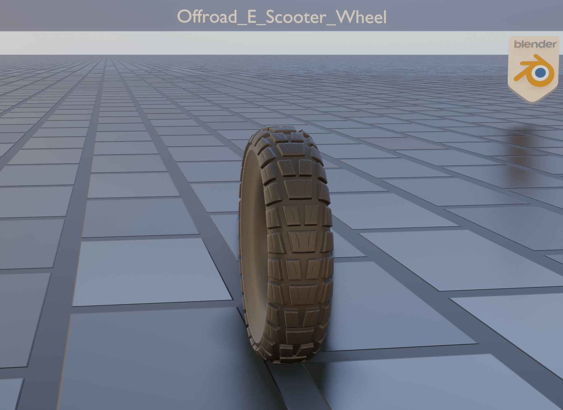  Low-Poly Offroad E-Scooter Wheel Low-poly 3D model_7
