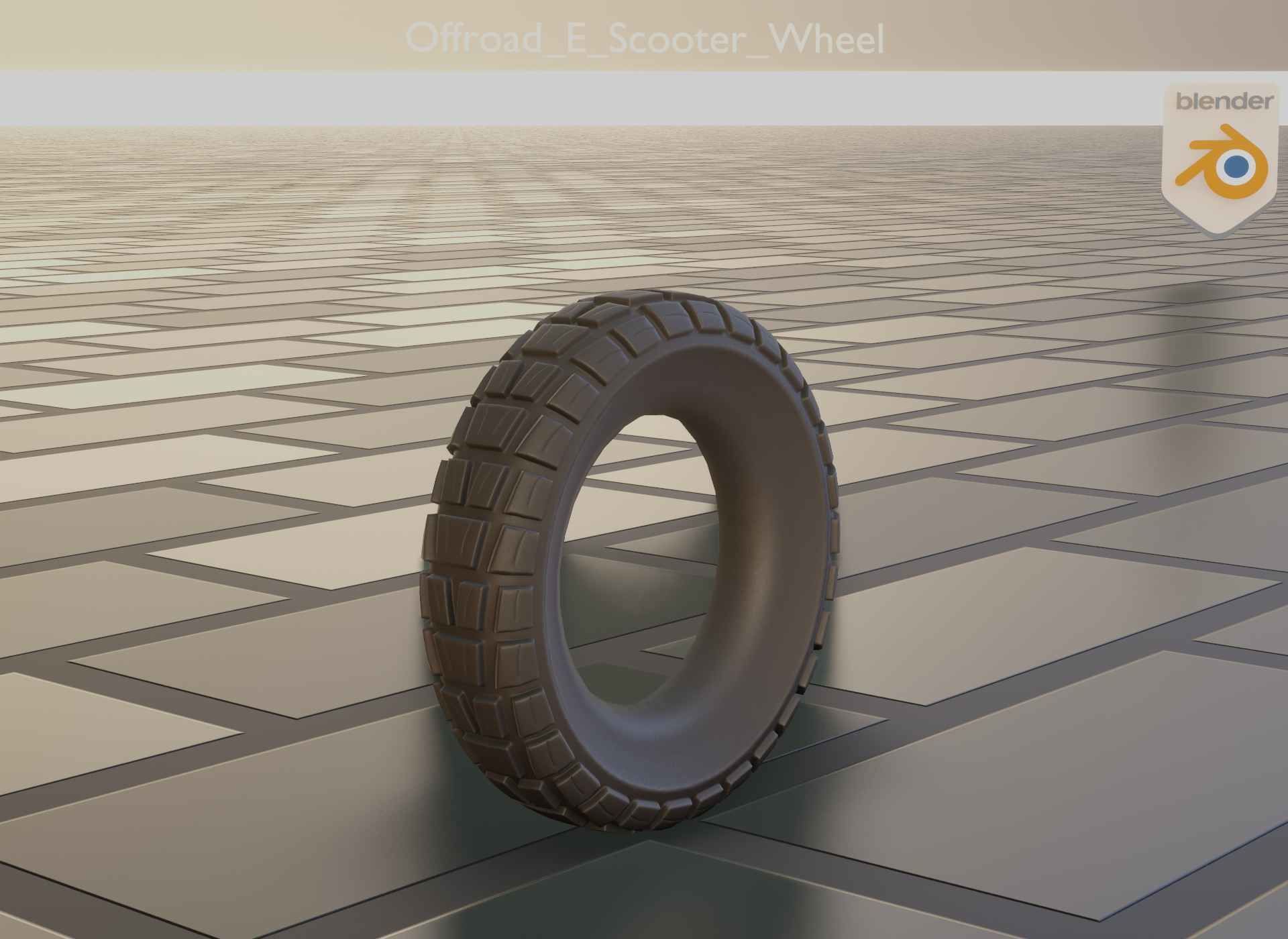  Low-Poly Offroad E-Scooter Wheel Low-poly 3D model_15