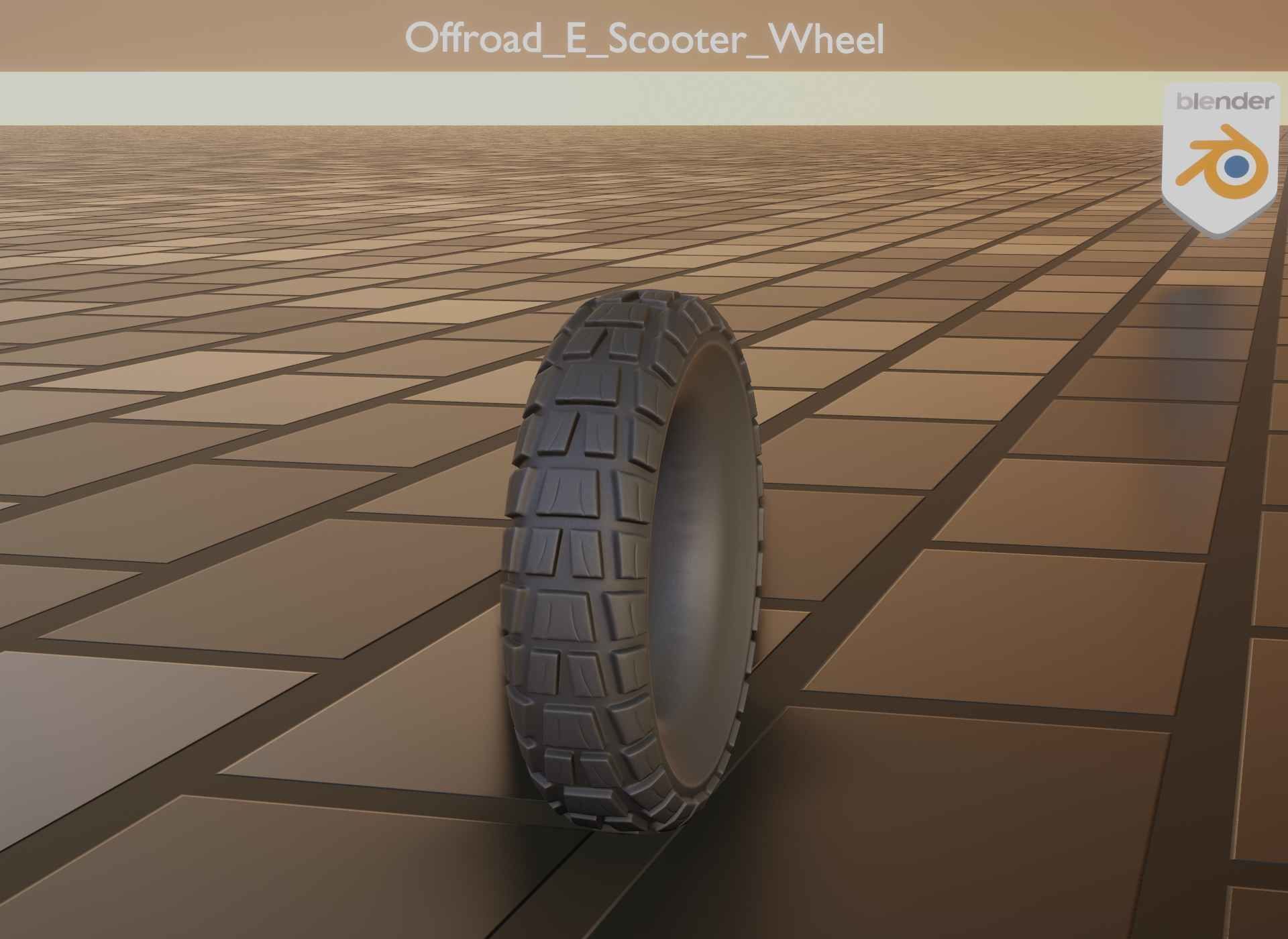  Low-Poly Offroad E-Scooter Wheel Low-poly 3D model_42