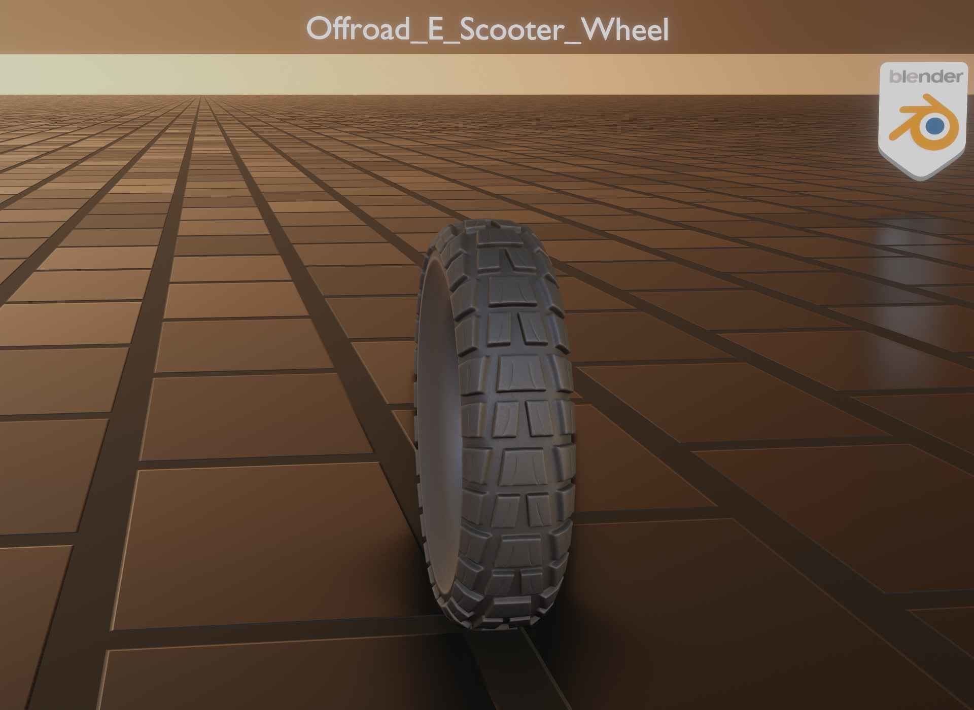  Low-Poly Offroad E-Scooter Wheel Low-poly 3D model_47
