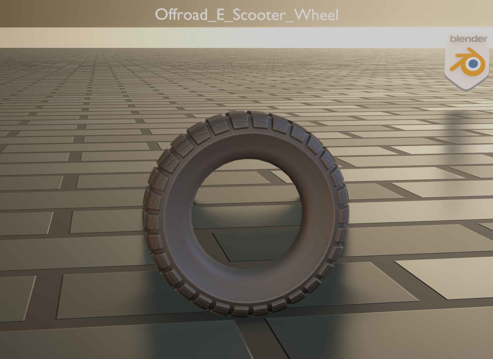  Low-Poly Offroad E-Scooter Wheel Low-poly 3D model_67