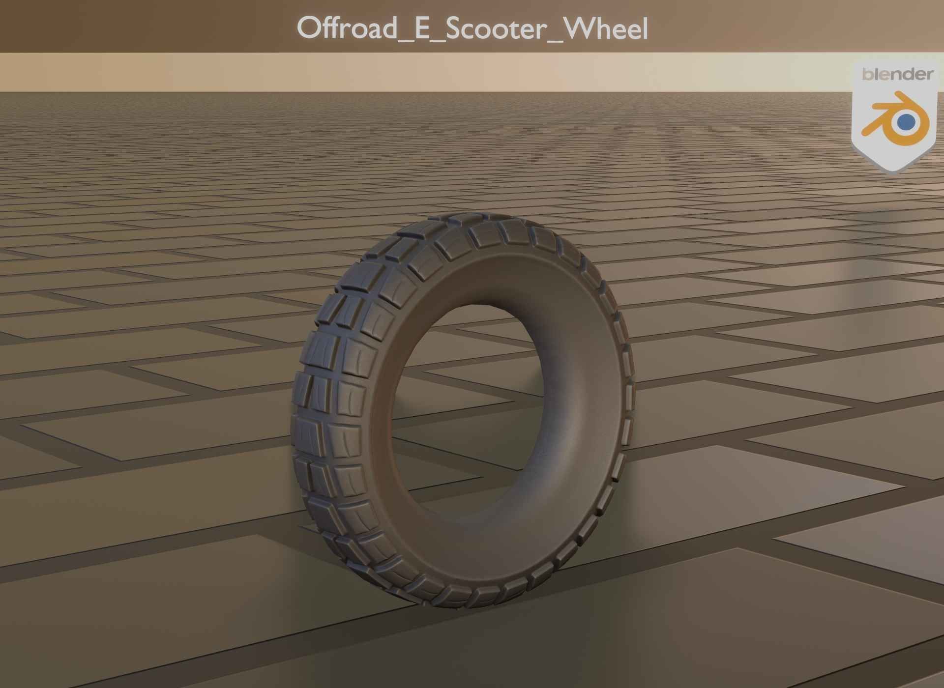  Low-Poly Offroad E-Scooter Wheel Low-poly 3D model_34