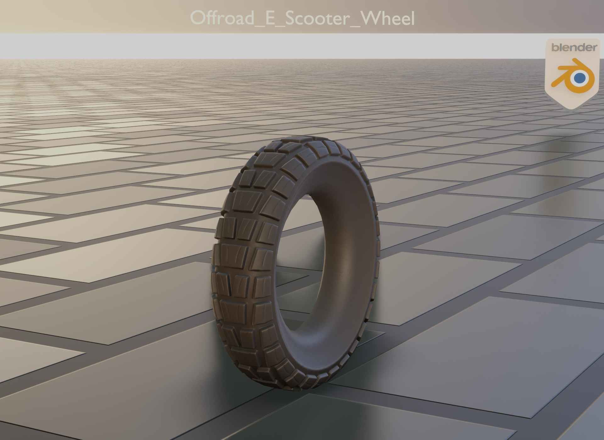  Low-Poly Offroad E-Scooter Wheel Low-poly 3D model_37