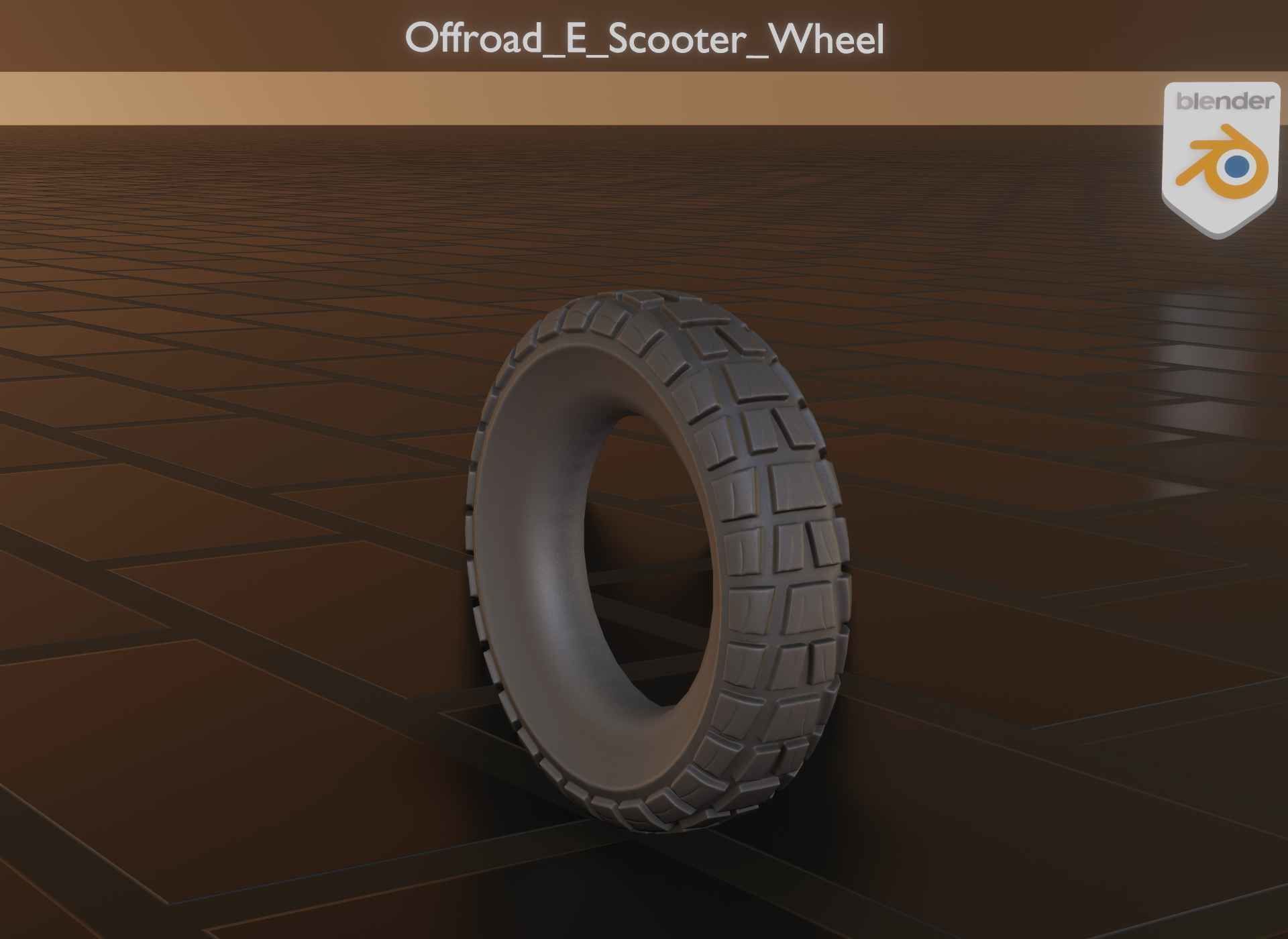  Low-Poly Offroad E-Scooter Wheel Low-poly 3D model_53