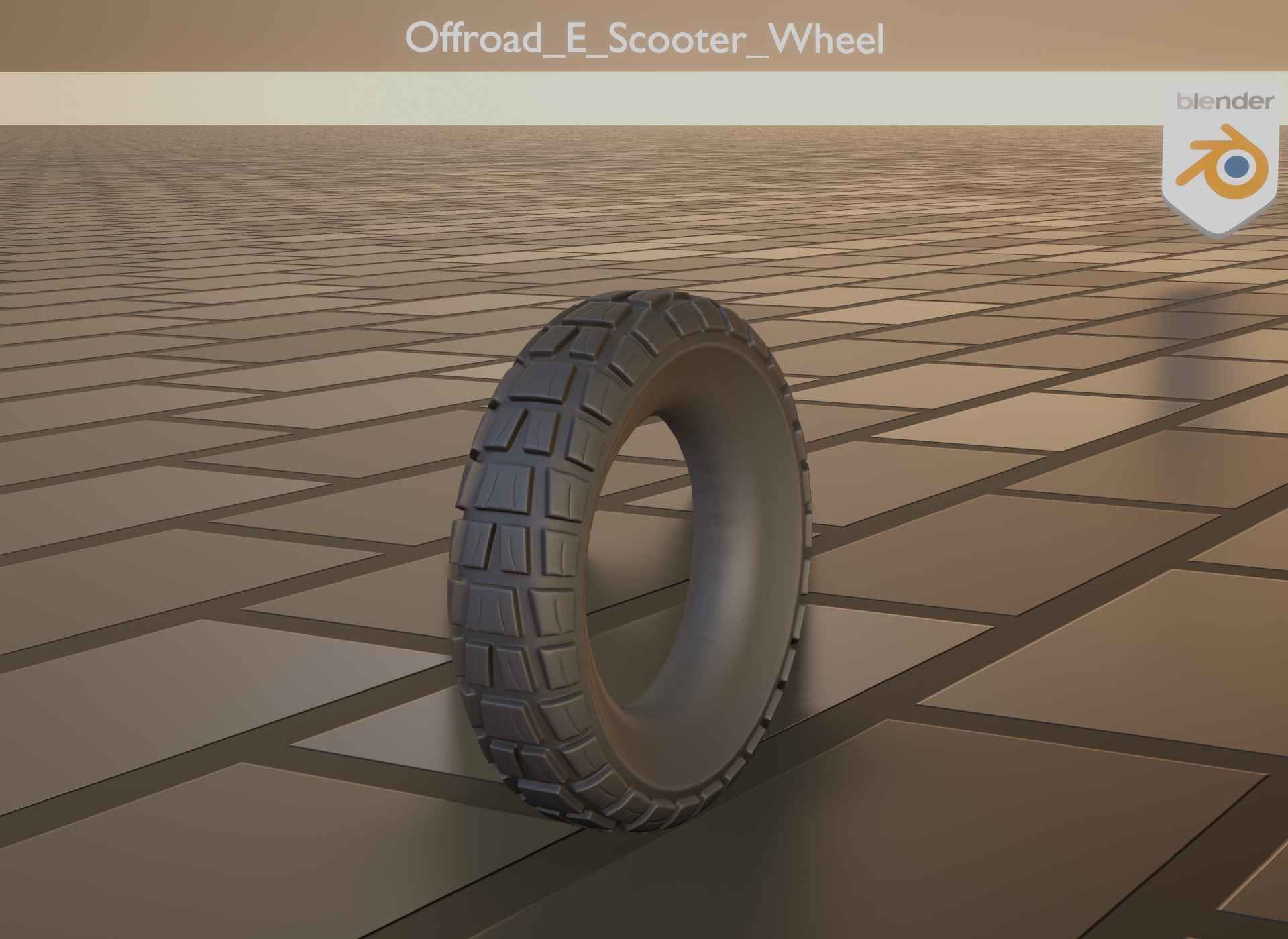  Low-Poly Offroad E-Scooter Wheel Low-poly 3D model_39