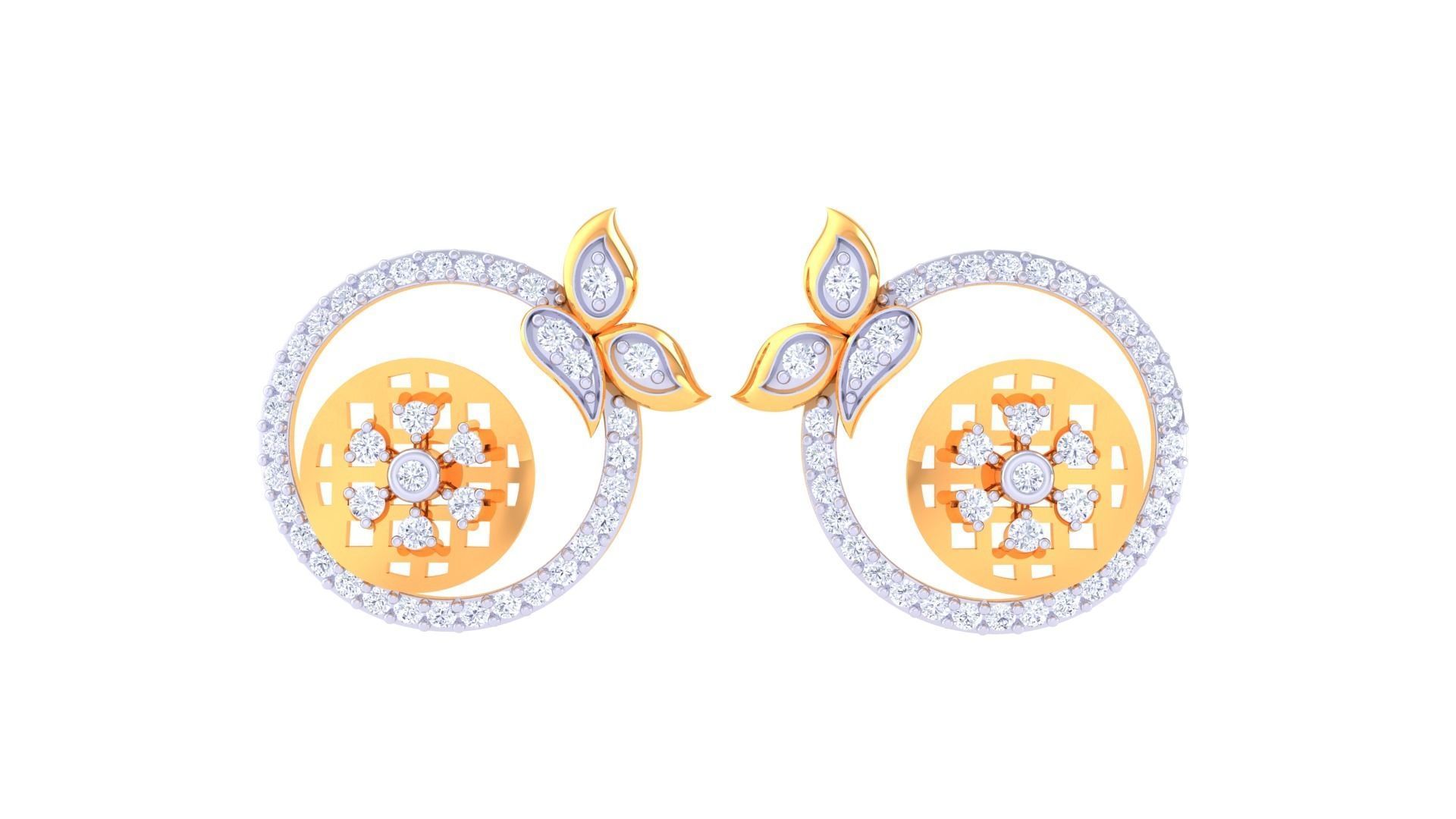 Earring Pendant Set 3dm STL OBJ FBX Renders Details 3D print model_2