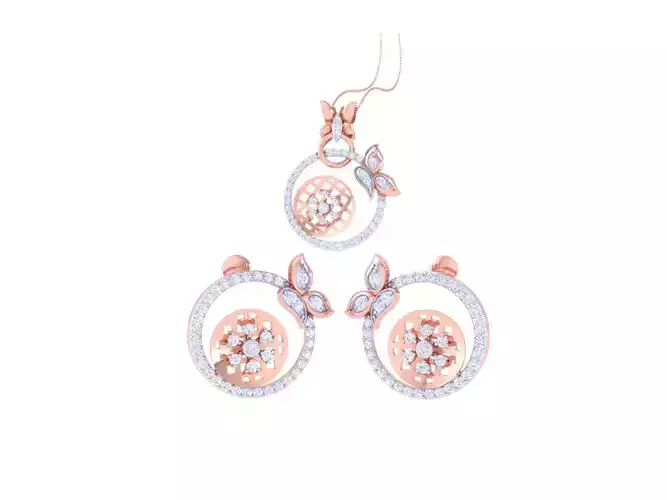Earring Pendant Set 3dm STL OBJ FBX Renders Details