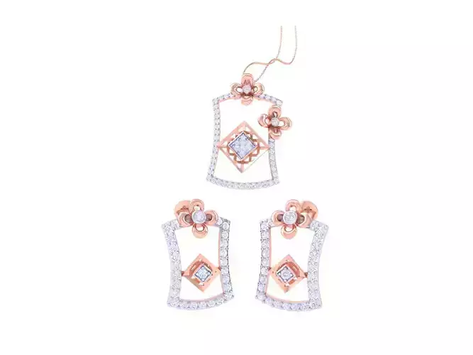 Earring Pendant Set 3dm STL OBJ FBX Renders Details