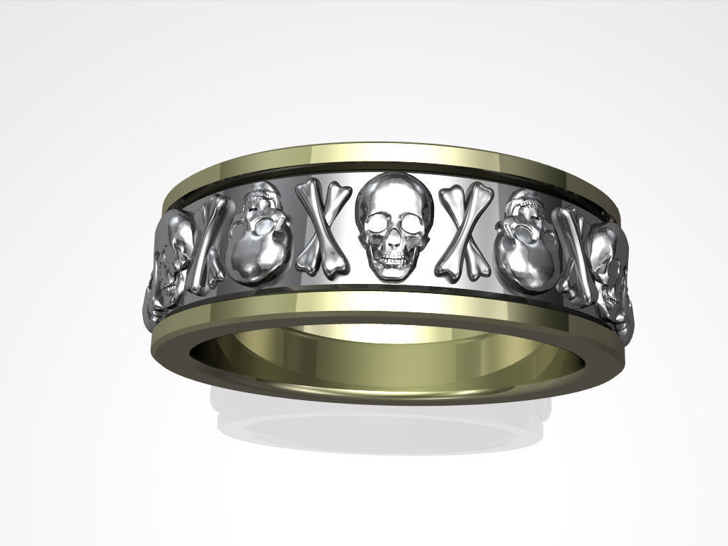 Skulls and bones band 3D print model_2