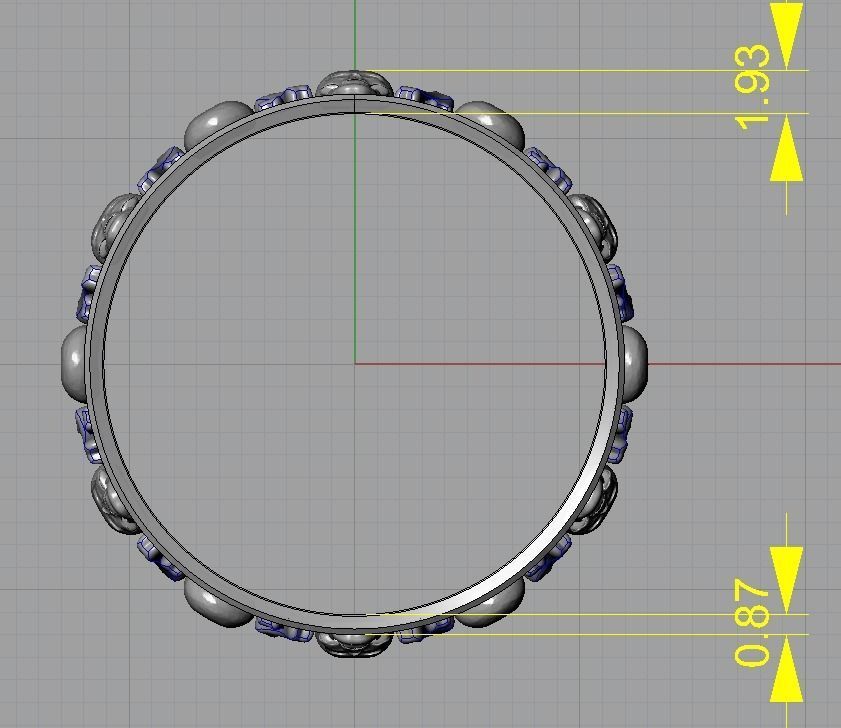 Skulls and bones band 3D print model_10