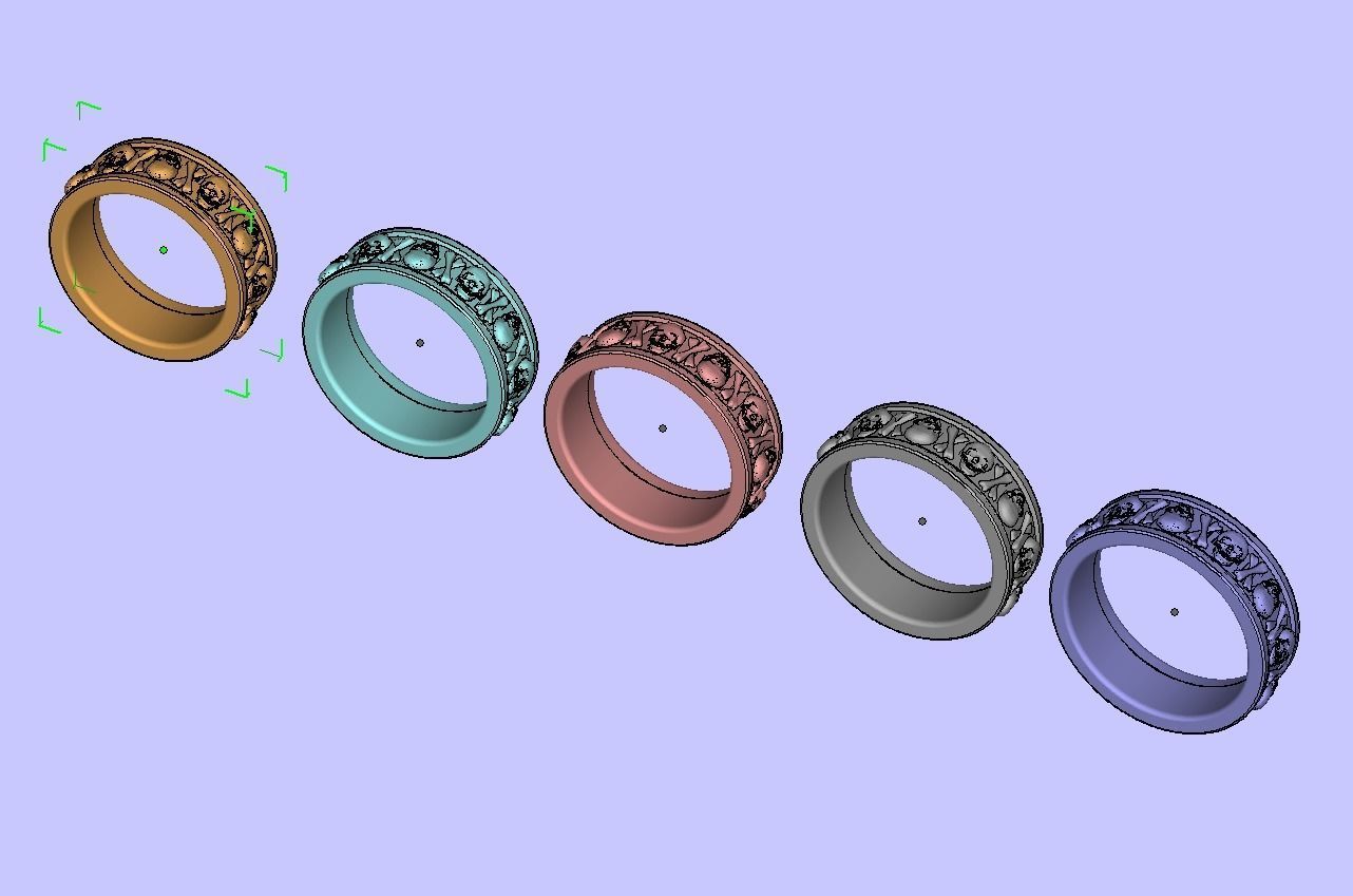 Skulls and bones band 3D print model_4