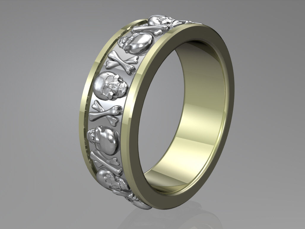 Skulls and bones band 3D print model_1