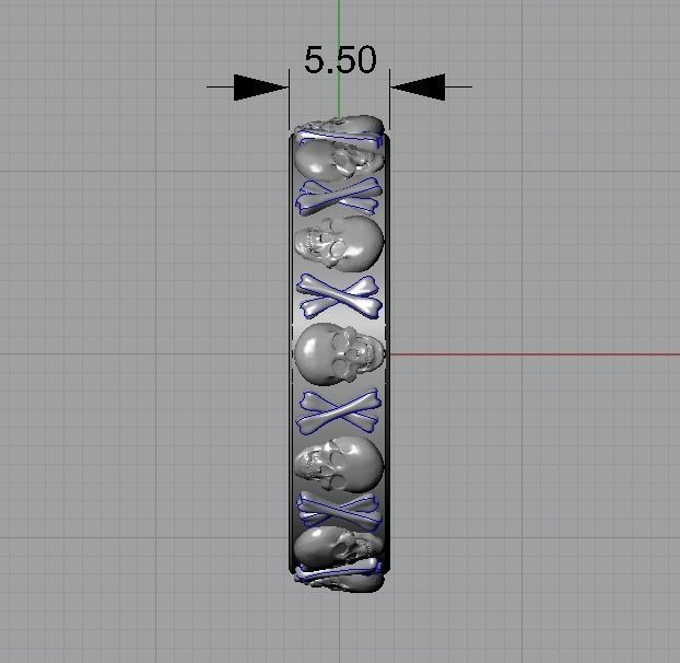 Skulls and bones band 3D print model_9