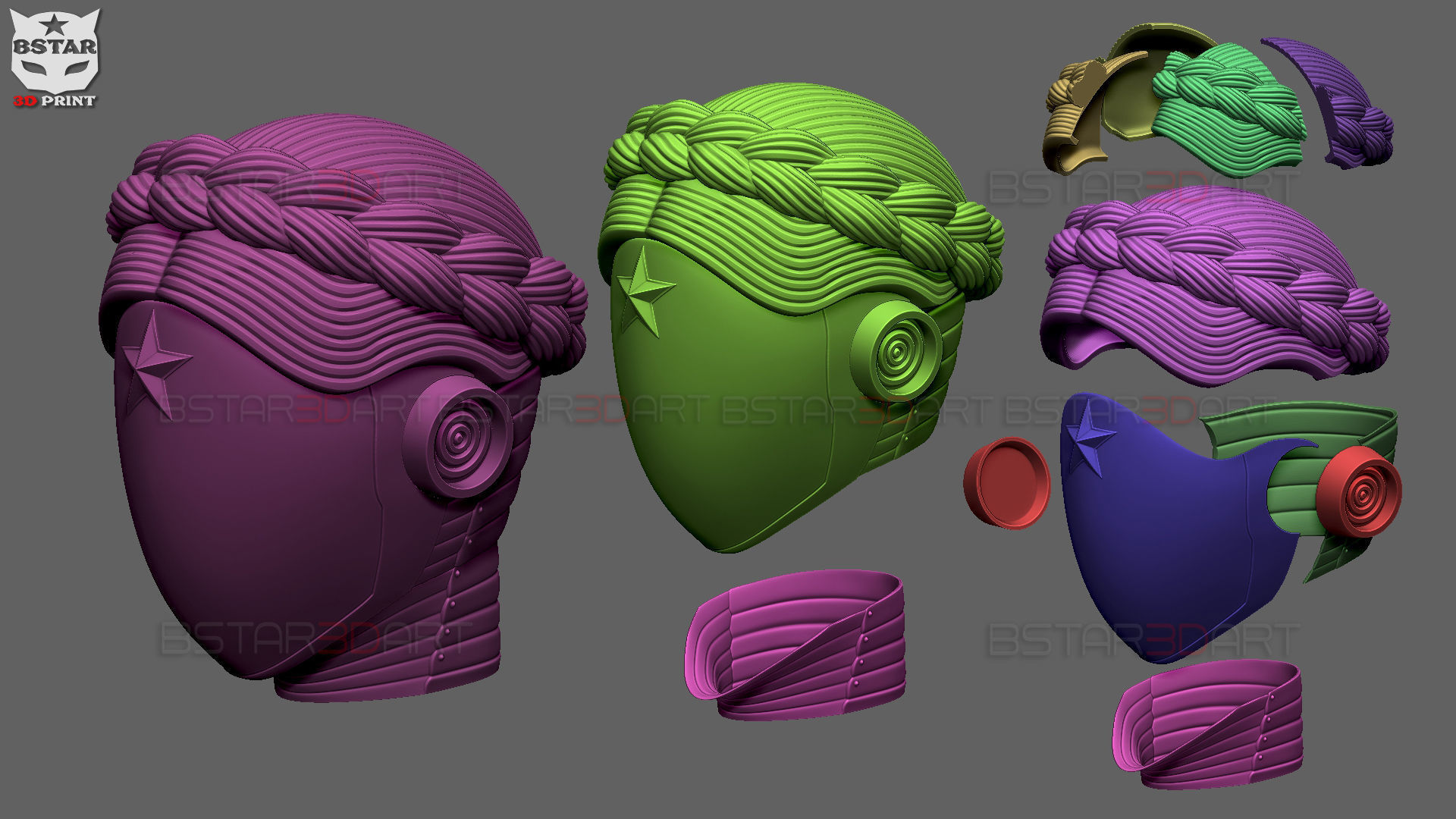 Atomic Heart Helmet - Robot Twins Head Cosplay 3D print model_27