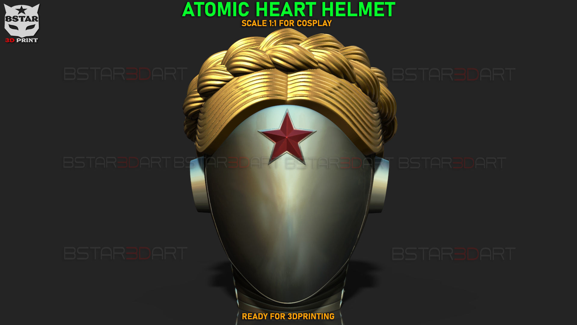 Atomic Heart Helmet - Robot Twins Head Cosplay 3D print model_6