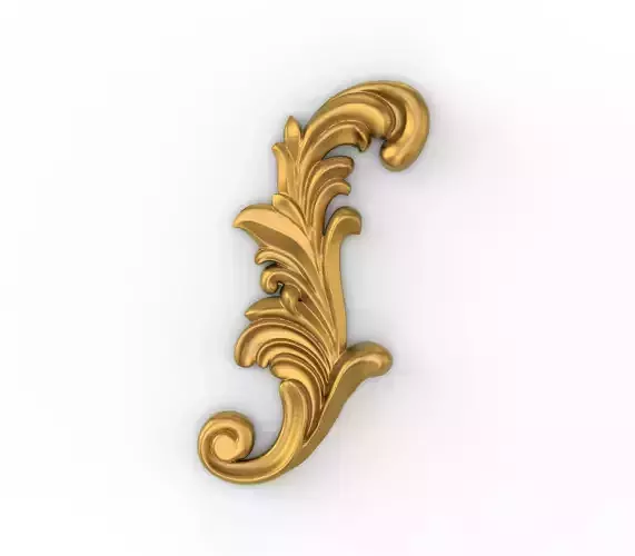 CARVING ornate gold letter f