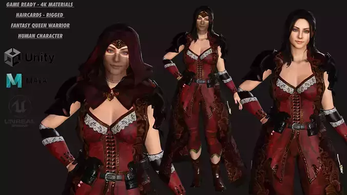 AAA 3D FANTASY FEMALE CHARACTER - THE QUEEN WARRIOR 05