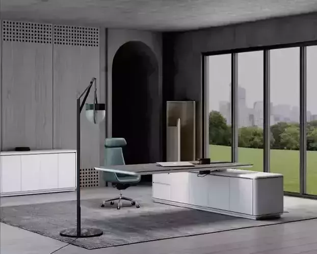 Modern Office Desk Low poly  revit family and 3DSMAX model Free 3D model