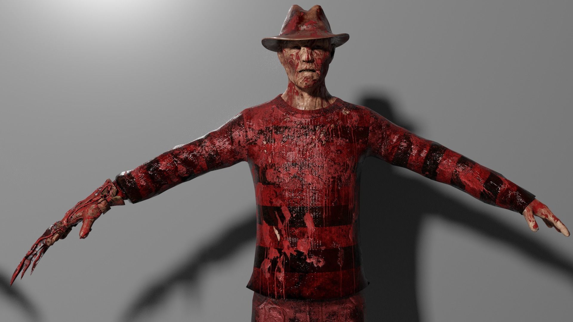 Freddy Krueger Low-poly 3D model_6