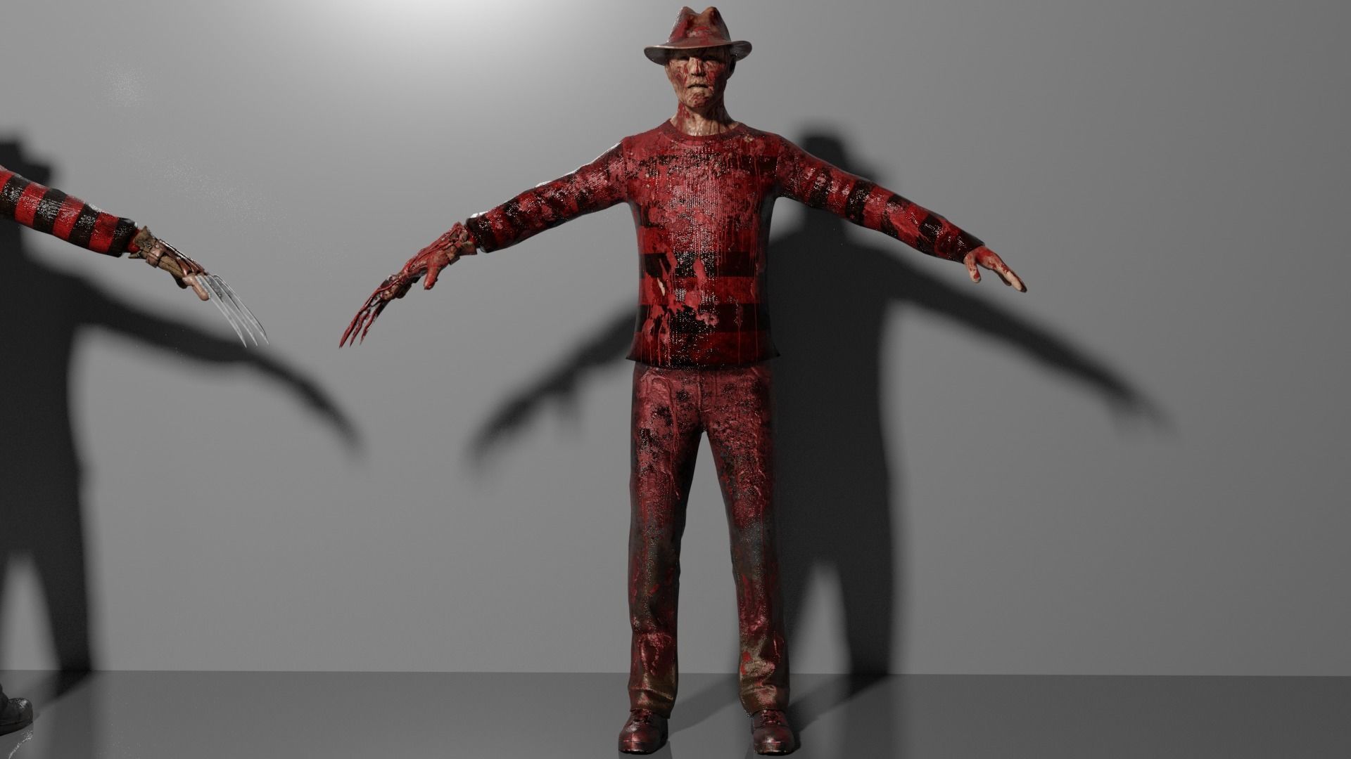 Freddy Krueger Low-poly 3D model_5