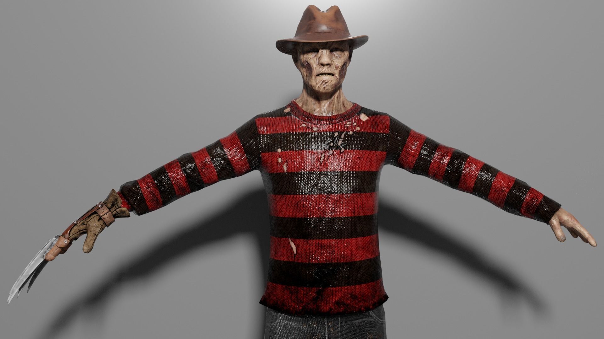 Freddy Krueger Low-poly 3D model_2
