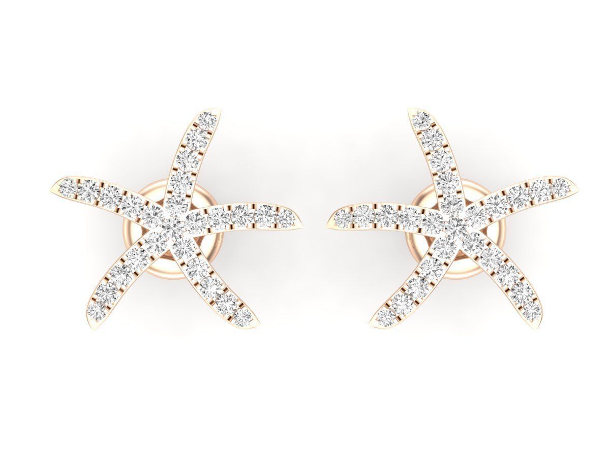 AV 431 Diamond Ladies Starfish Earrings 3D print model_16