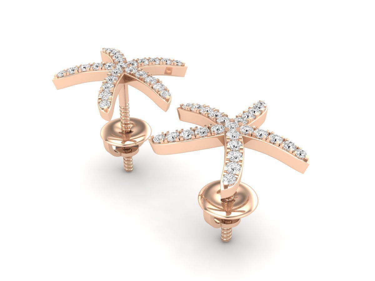 AV 431 Diamond Ladies Starfish Earrings 3D print model_3