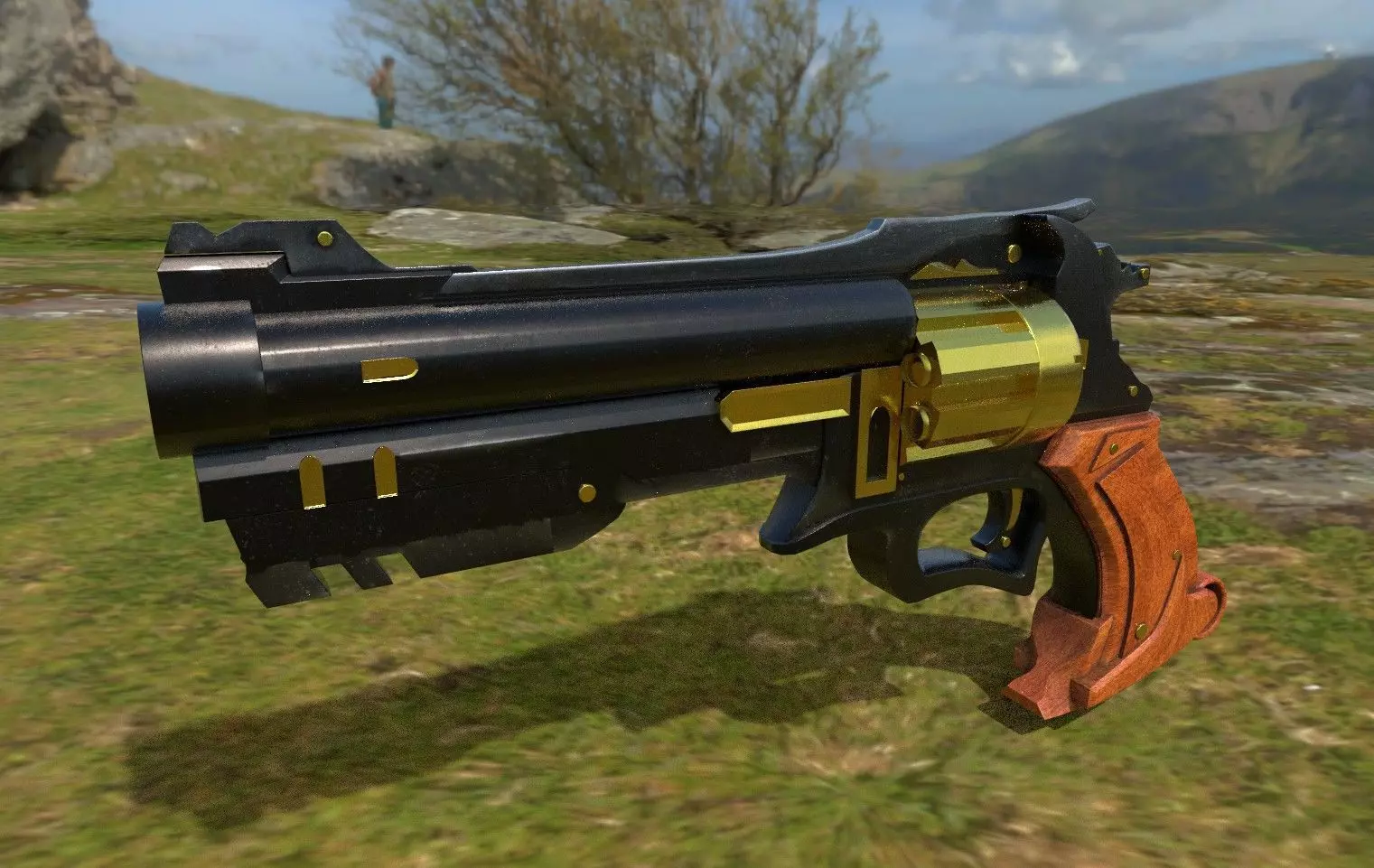 dukes antique revolver 3D model