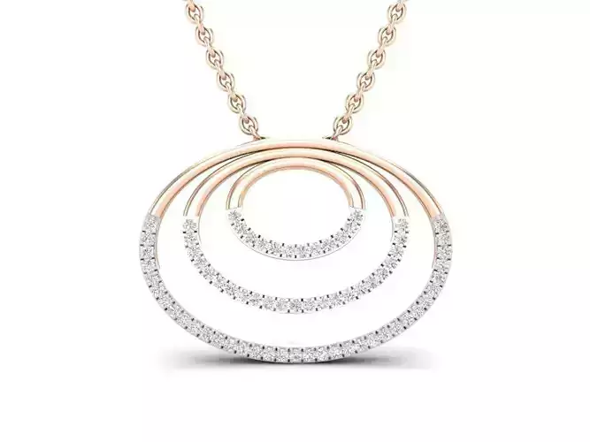 AV 433 Diamond Ladies Circle Pendant 3D print model