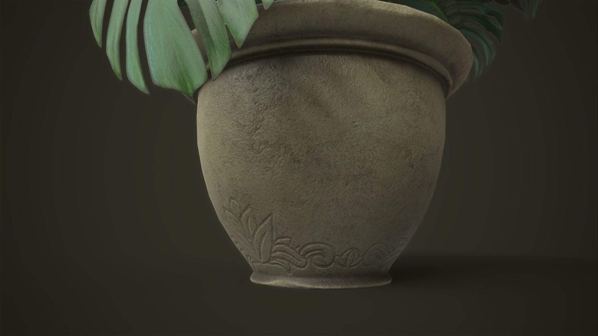 Monstera in a pot Low-poly 3D model_11