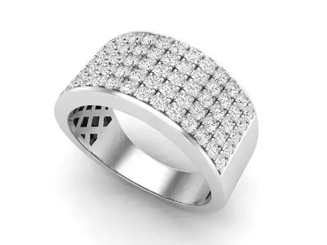 AV 436 Diamond Men Hip Hop Anniversary Wedding Band
