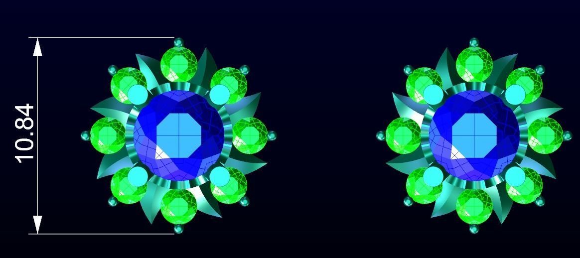 Halo Earrings 4 3D print model_2