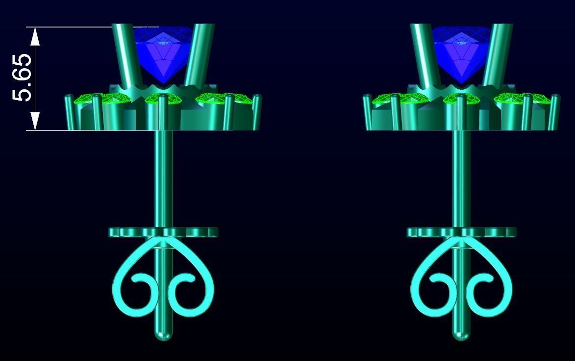 Halo Earrings 4 3D print model_3