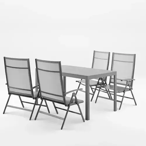 Mora Dining Set 1 Table and 4 Chairs 3D Model
