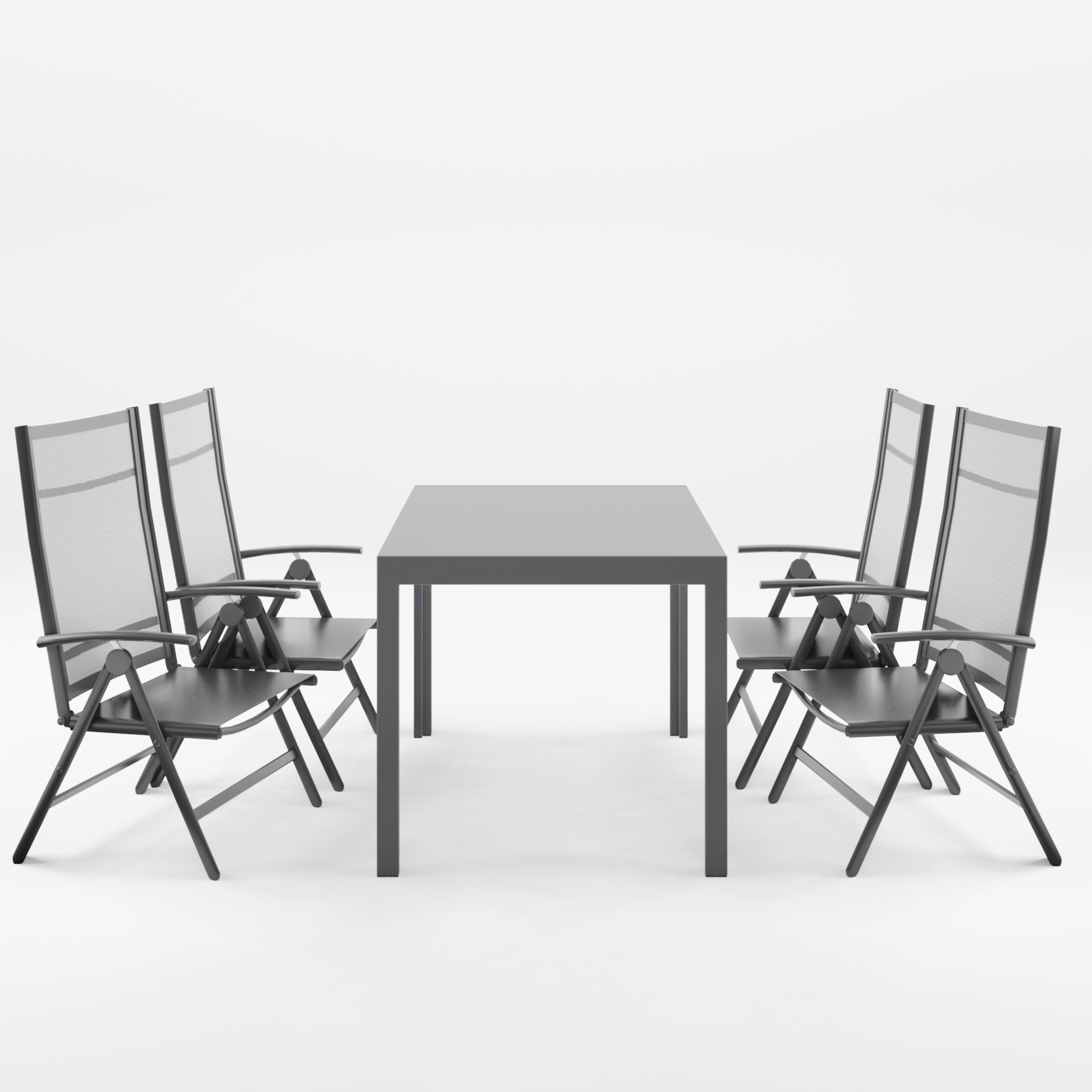 Mora Dining Set 1 Table and 4 Chairs 3D Model Low-poly 3D model_3