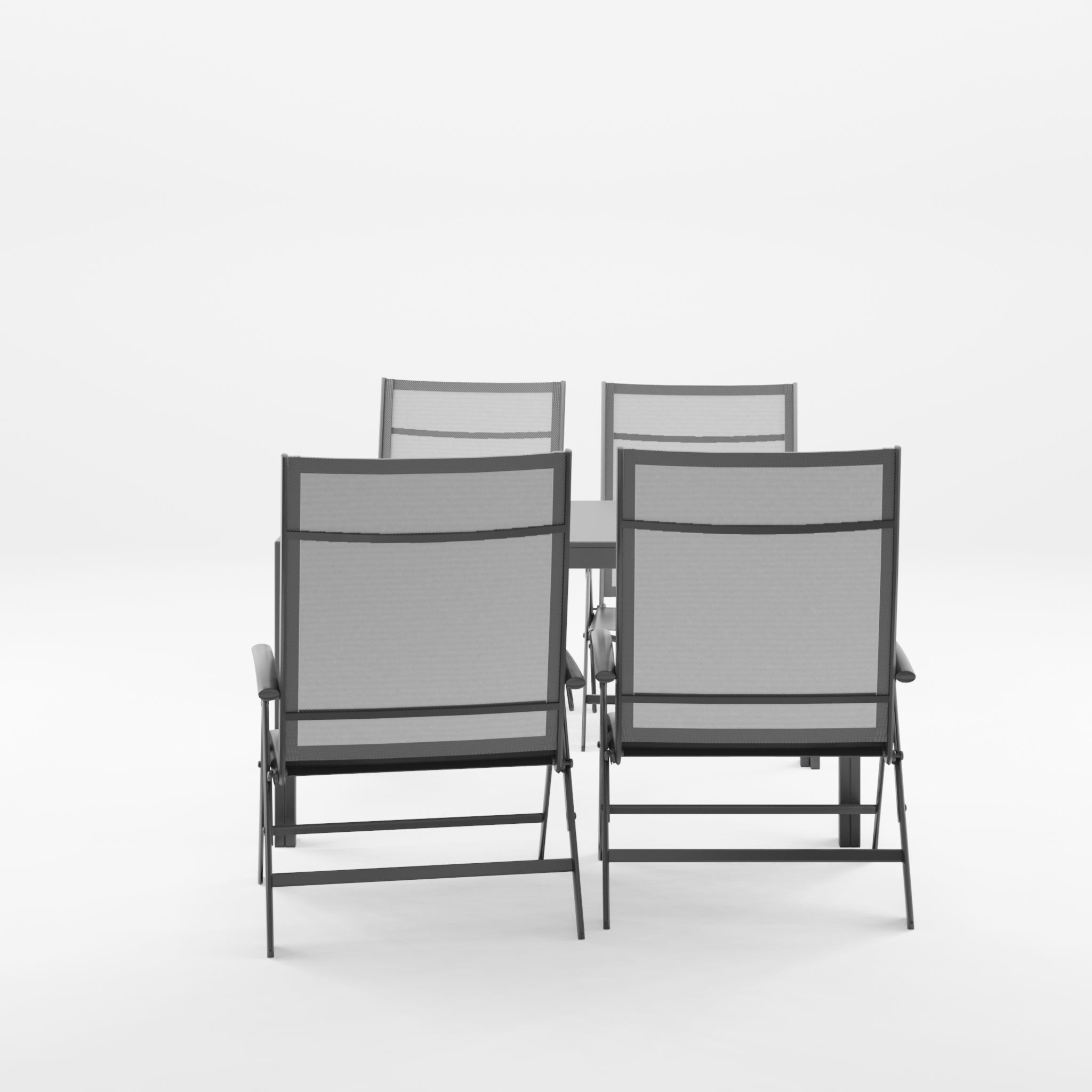 Mora Dining Set 1 Table and 4 Chairs 3D Model Low-poly 3D model_2