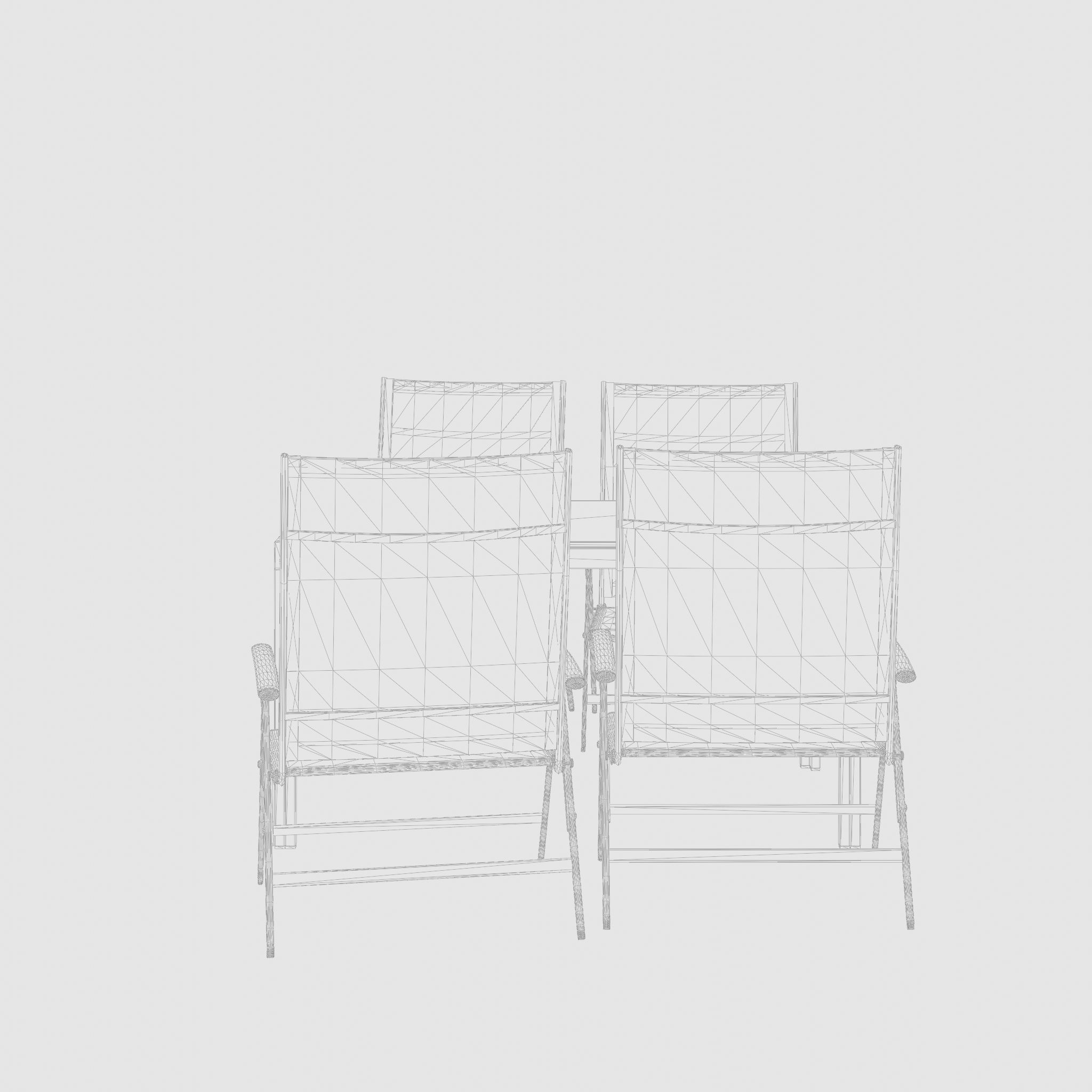 Mora Dining Set 1 Table and 4 Chairs 3D Model Low-poly 3D model_6