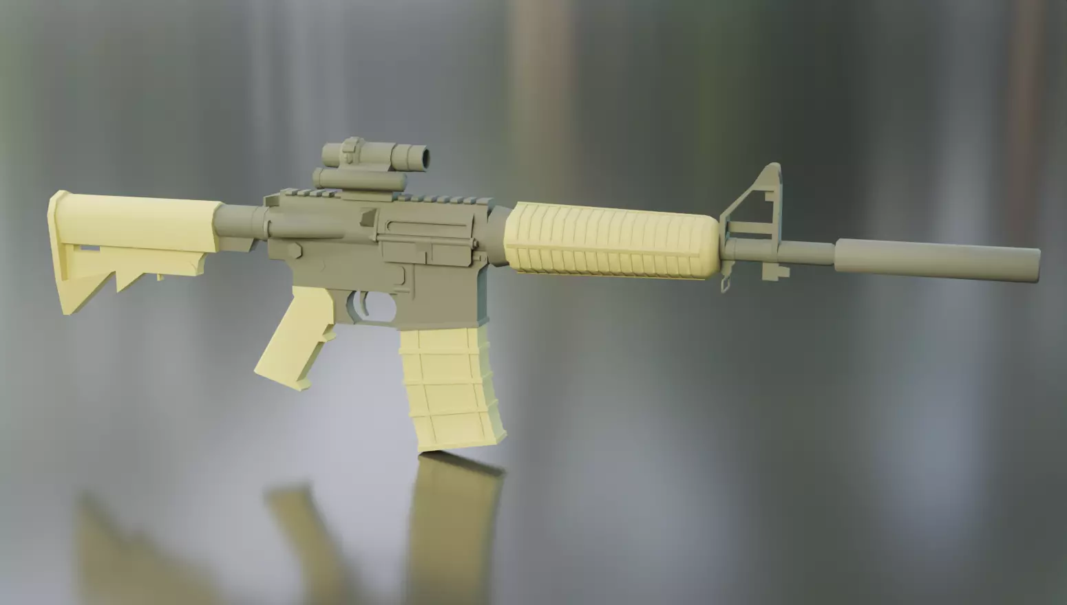 M16A3 rifle Free low-poly 3D model