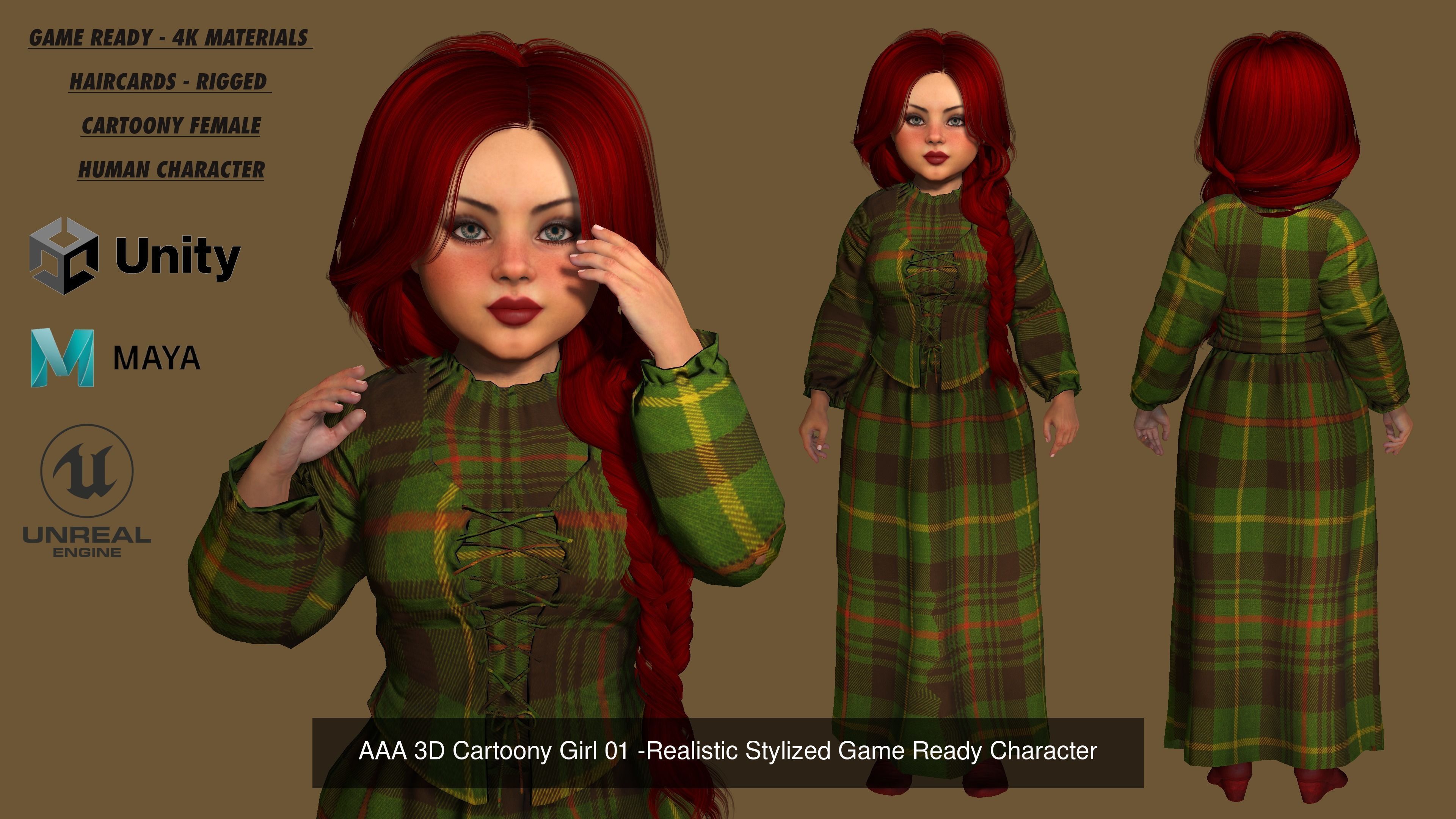 AAA 3D REALISTIC - STYLIZED BARBIE CHARACTER PACK 01- 4 Models 3D Model Collection_2